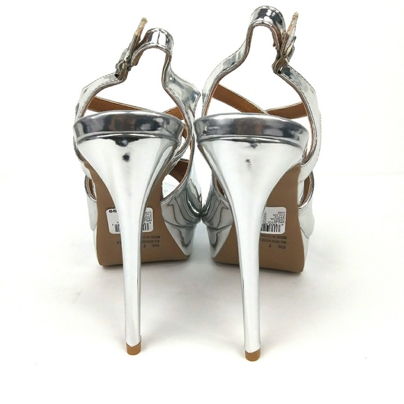 Silver Slingback Stiletto Heel - Picture 4 of 4